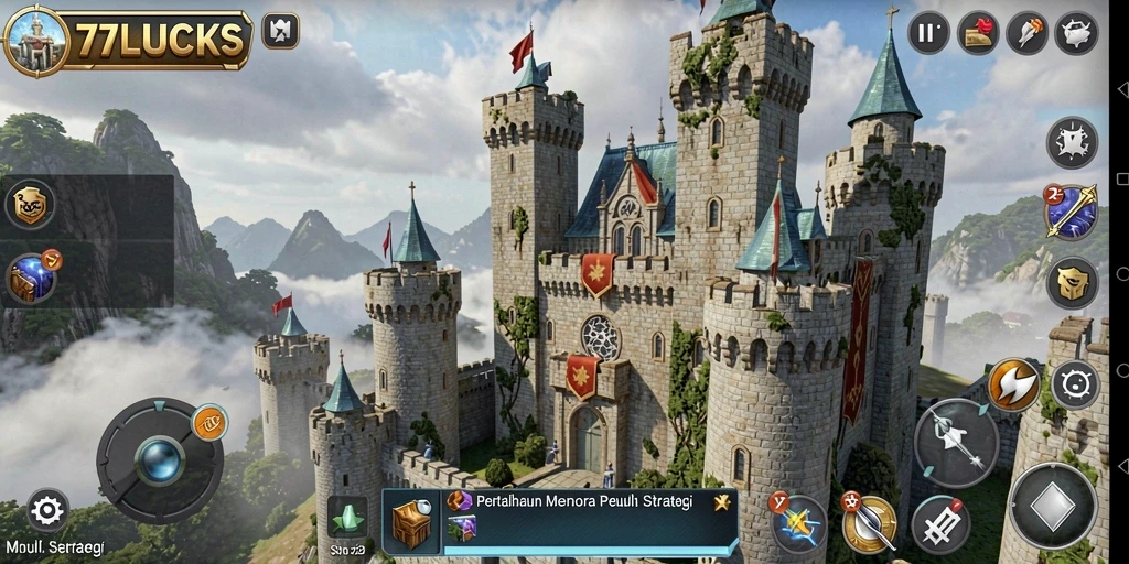 Gameplay seru dengan penempatan menara strategis di 77LUCKS.