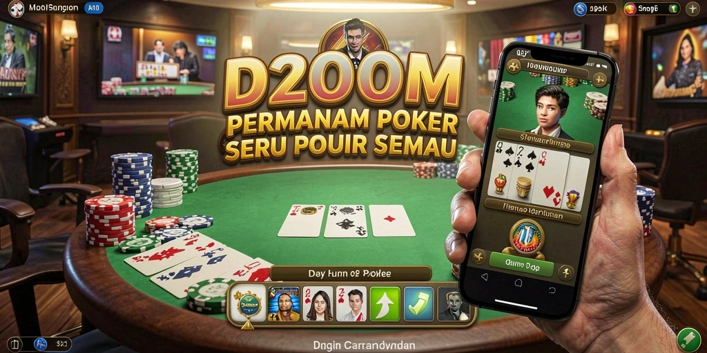 Tampilan gameplay seru dalam aplikasi D200M poker yang mengasyikkan.
