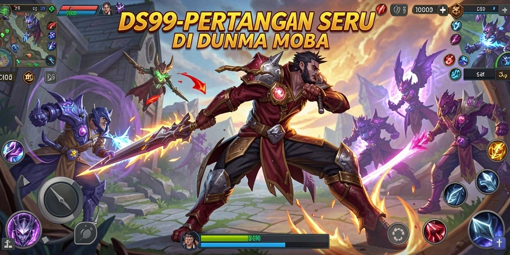 Tampilan gameplay menarik dari DS99 di arena MOBA.