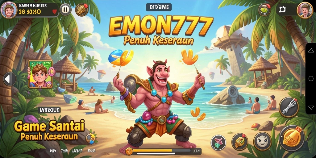 Tampilan gameplay menarik dari EMON777 yang penuh warna.