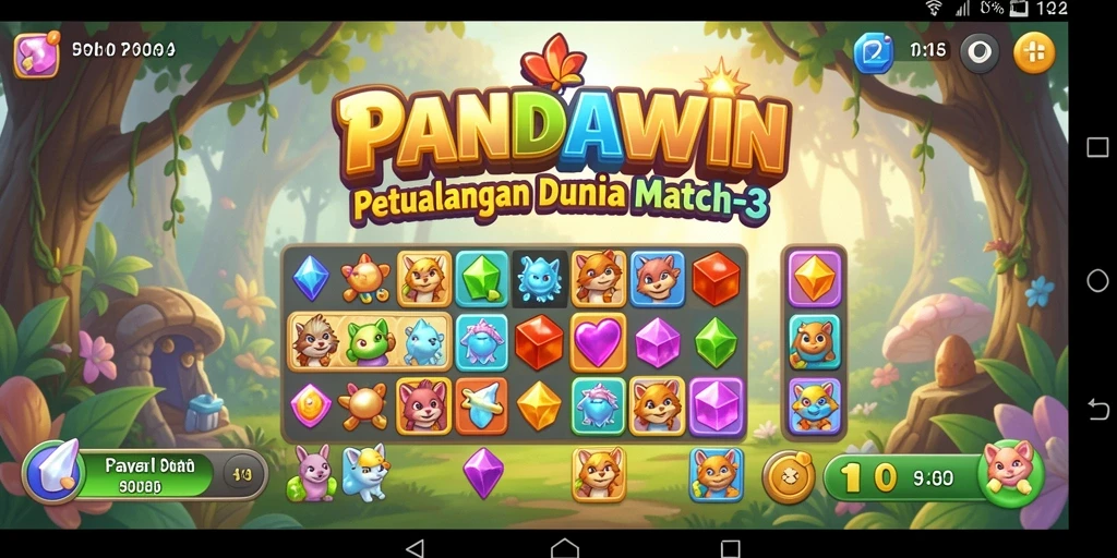 Tampilan gameplay seru dalam PANDAWIN yang penuh warna dan menarik.