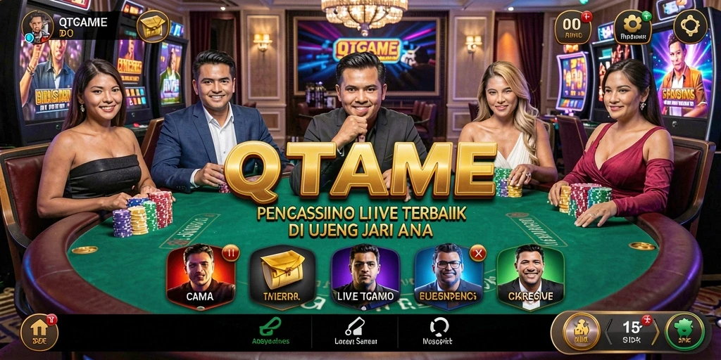 Tampilan gameplay Live Casino yang mendebarkan dan interaktif di QTGAME.