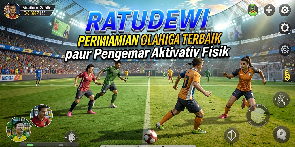 Screenshot utama RATUDEWI menampilkan aksi seru dalam permainan olahraga.