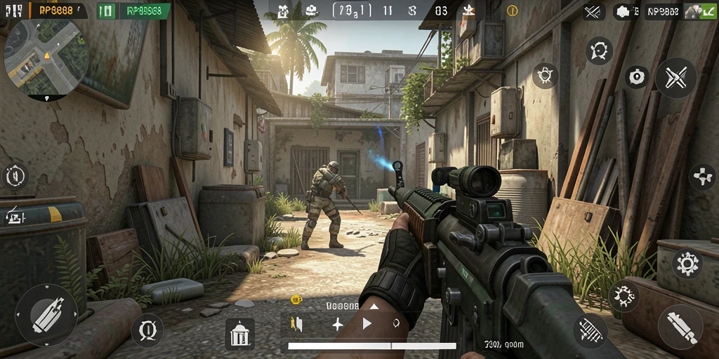 Tangkapan layar gameplay seru dari RP8888 memperlihatkan aksi menegangkan.