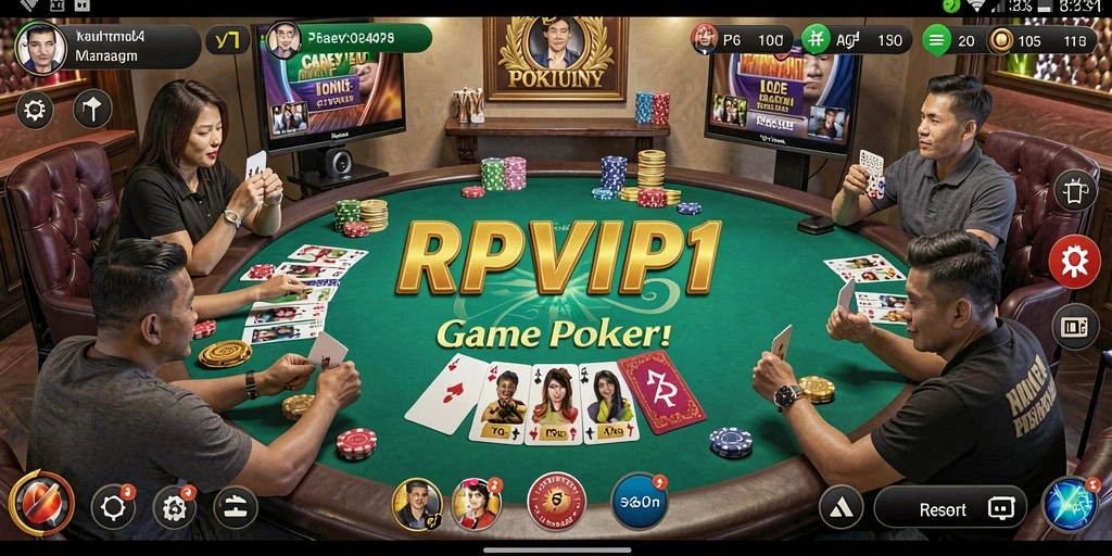 Menampilkan momen seru saat bermain Poker di RPVIP1.