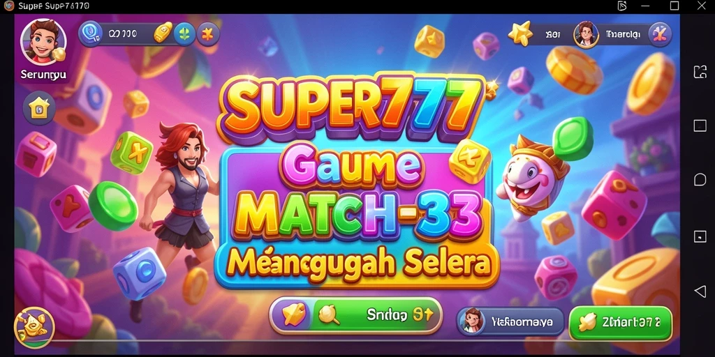 Screenshot utama SUPER777 menampilkan gameplay yang seru dalam genre Match-3.