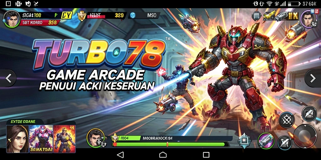 Screenshot utama TURBO78 menampilkan gameplay Arcade yang seru dan penuh tantangan.