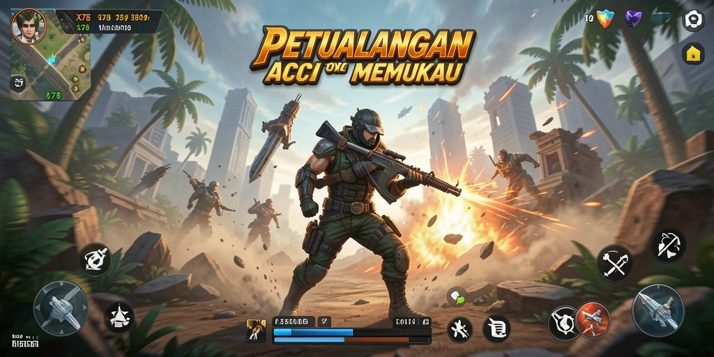 Tangkapan layar menampilkan aksi seru di dalam game X78.